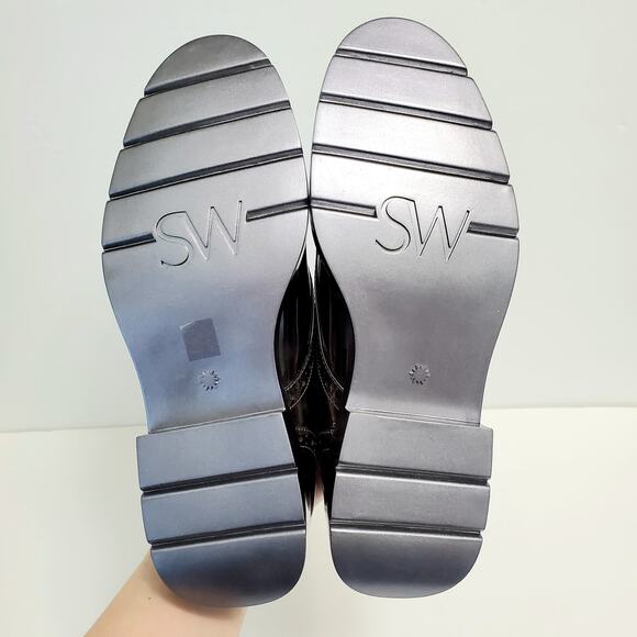 NWOT Stuart Weitzman Darra Gunmetal Lace Up Oxford Shoe 6B Metallic Statement - Picture 8 of 12